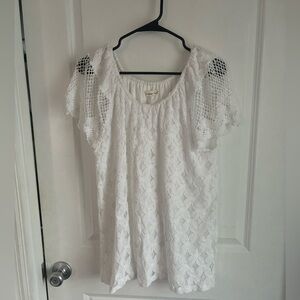 Indigo Soul Lacy Off Shoulder Blouse